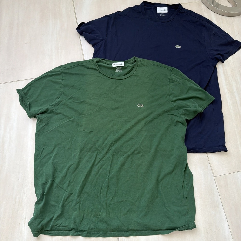 Lacoste Pima Cotton T Shirt XXL Regular Fit Peru Crocodile Logo 2 Shirt Lot